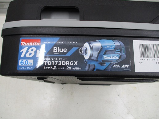 マキタ】 インパクトドライバ TD173DRGX 18V 6.0Ah 【新品・未使用