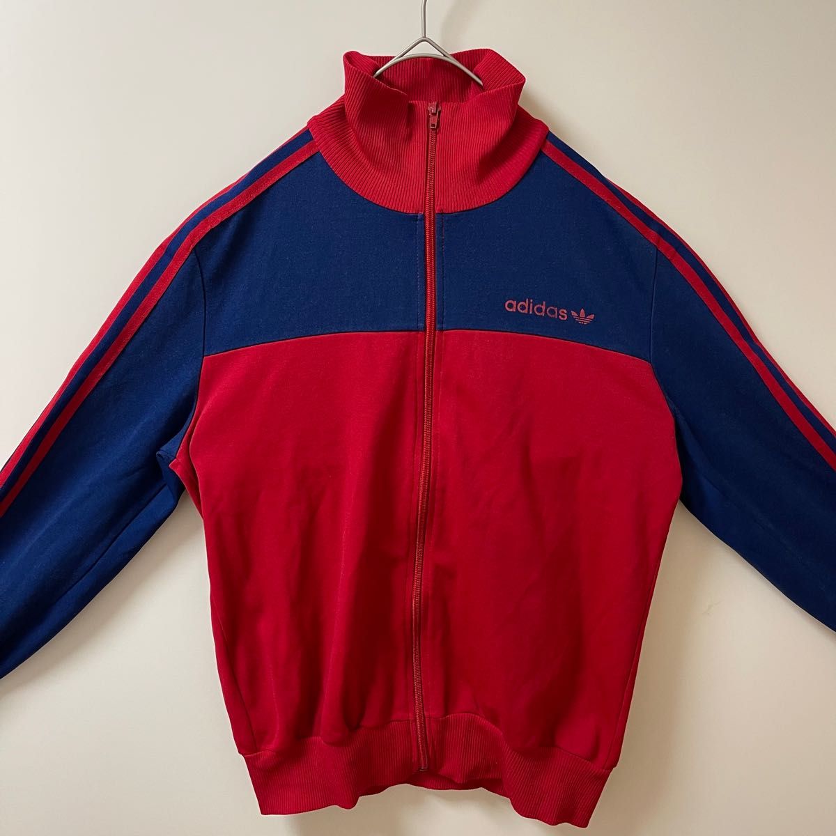 90s】adidasトラックジャケットジャージ古着ビンテージ刺繍トレファイル紺黒
