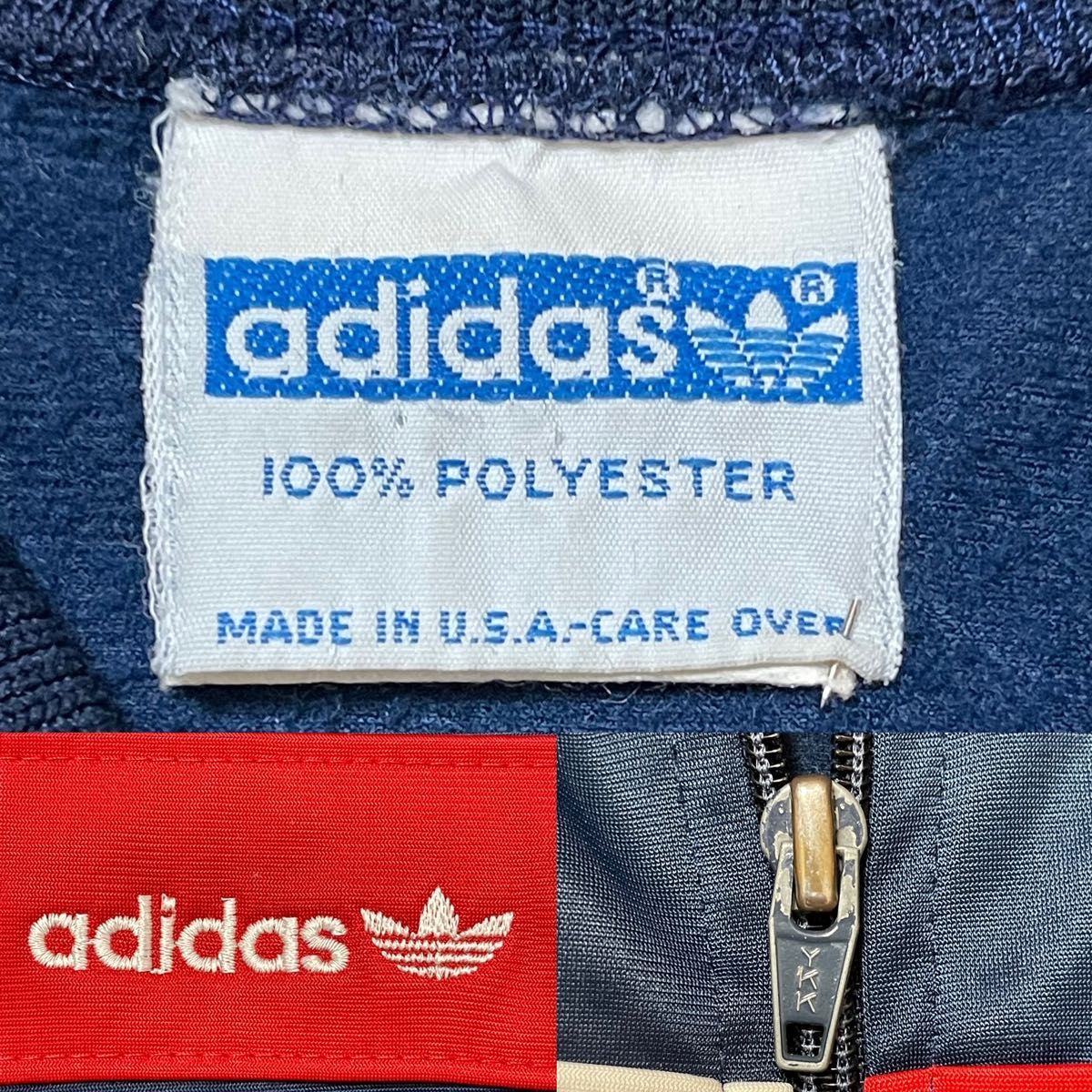 70s】adidasトラックジャケットジャージ古着ビンテージ刺繍トレ