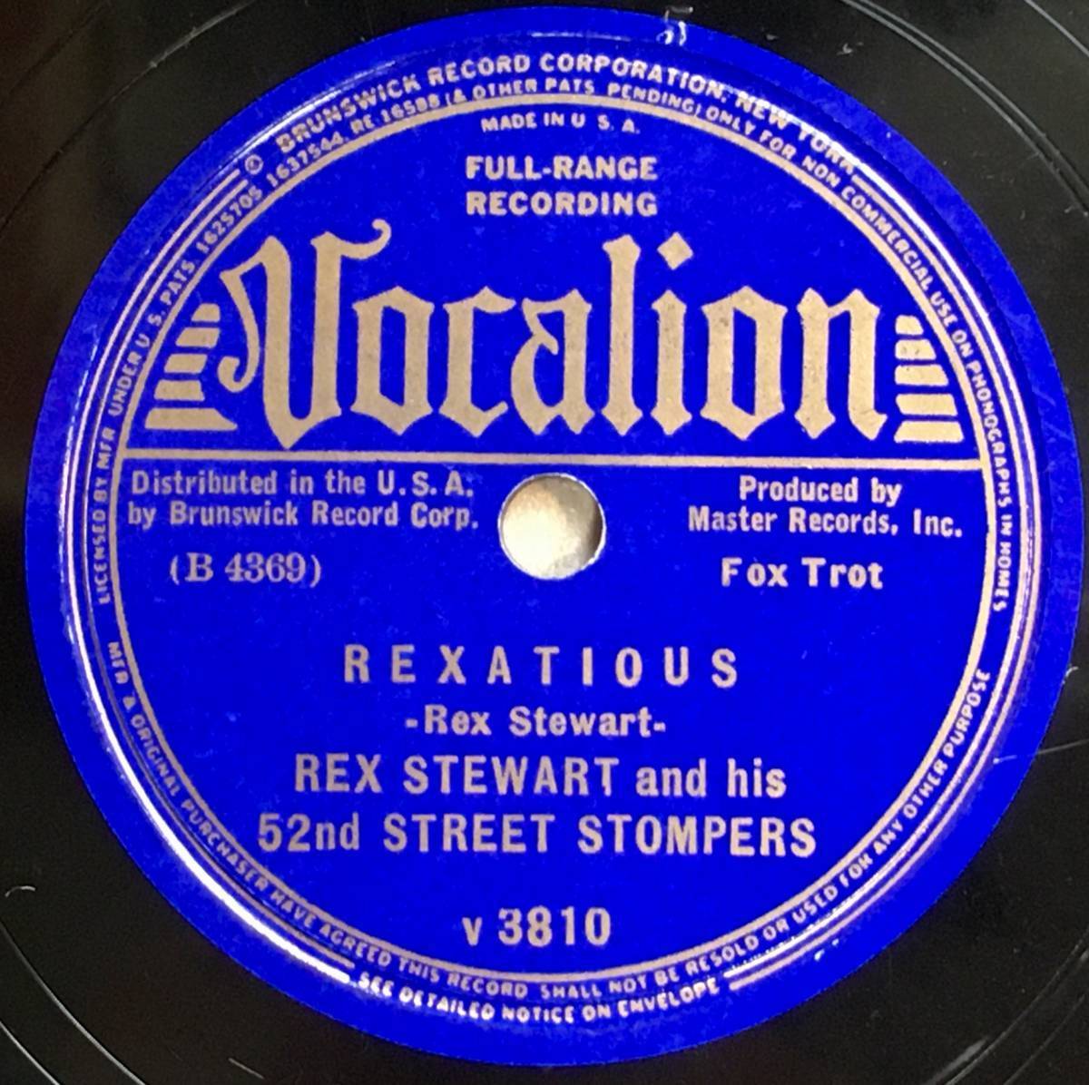 REX STEWART AND HIS 52ND STREET STOMPERS VOCALION Lazy Man*s Shuffle/ Rexatious