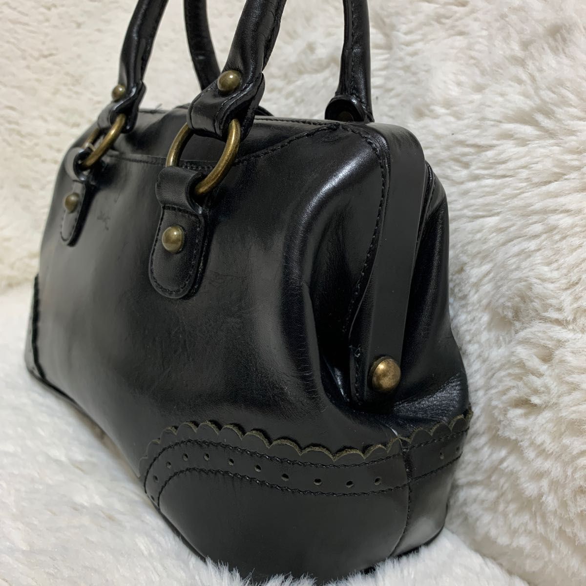美品】アナスイ ボストンバッグ ハンドバッグ ドクターバッグ 黒 美品】アナスイ ボストンバッグ ハンドバッグ ドクターバッグ 黒