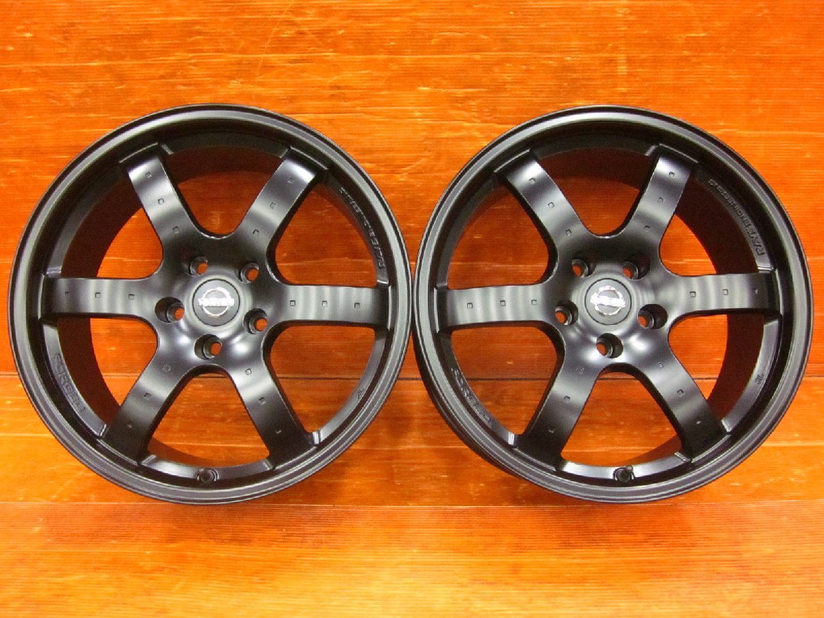 Y] Nissan Z33 Fairlady Z original OP RAYS made forged 18 -inch 8.0J +30 PCD114.3 5H secondhand goods 2 ps set wheel only black painting after unused *