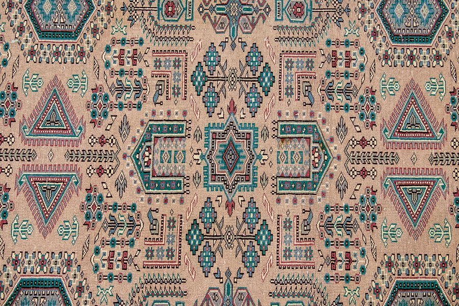 【絨毯】『 パキスタン 絨毯 シルクウール 64万ノット 径337×219cm 15938 』 インテリア カーペット ラグ 家具 カフェ ギャラリー マット_画像2