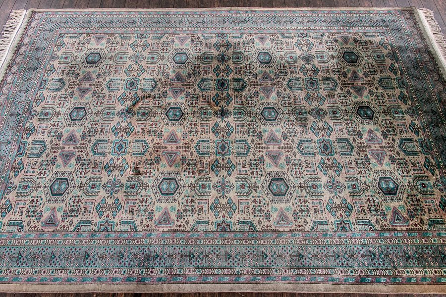 【絨毯】『 パキスタン 絨毯 シルクウール 64万ノット 径337×219cm 15938 』 インテリア カーペット ラグ 家具 カフェ ギャラリー マット_画像5