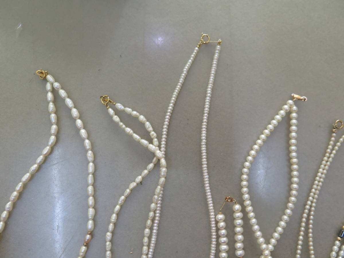 K18/18金留め具パールネックレスまとめて | salud.larioja.gob.ar