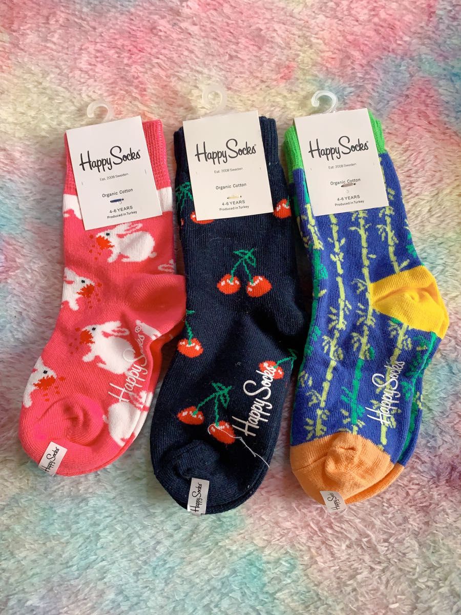 靴下　Happy Socks 新品 17～19cm 3足セット