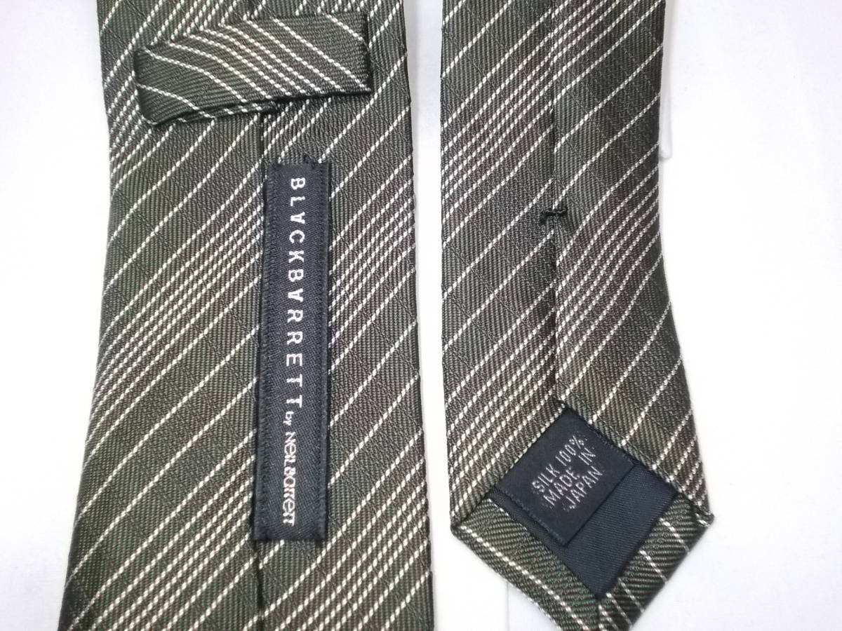 a263*BLACKBARRETT by NeIL Barrett narrow necktie * Neil Barrett necktie silk made in Japan three . association made 5F