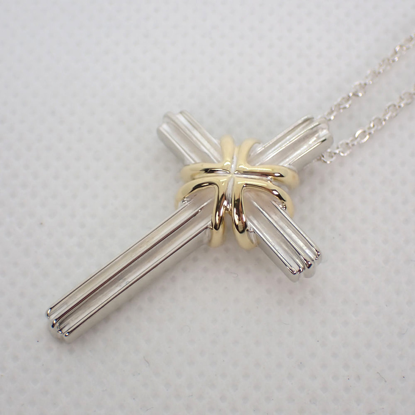 TIFFANY/ティファニー 925/750 シグネチャー クロス ペンダント