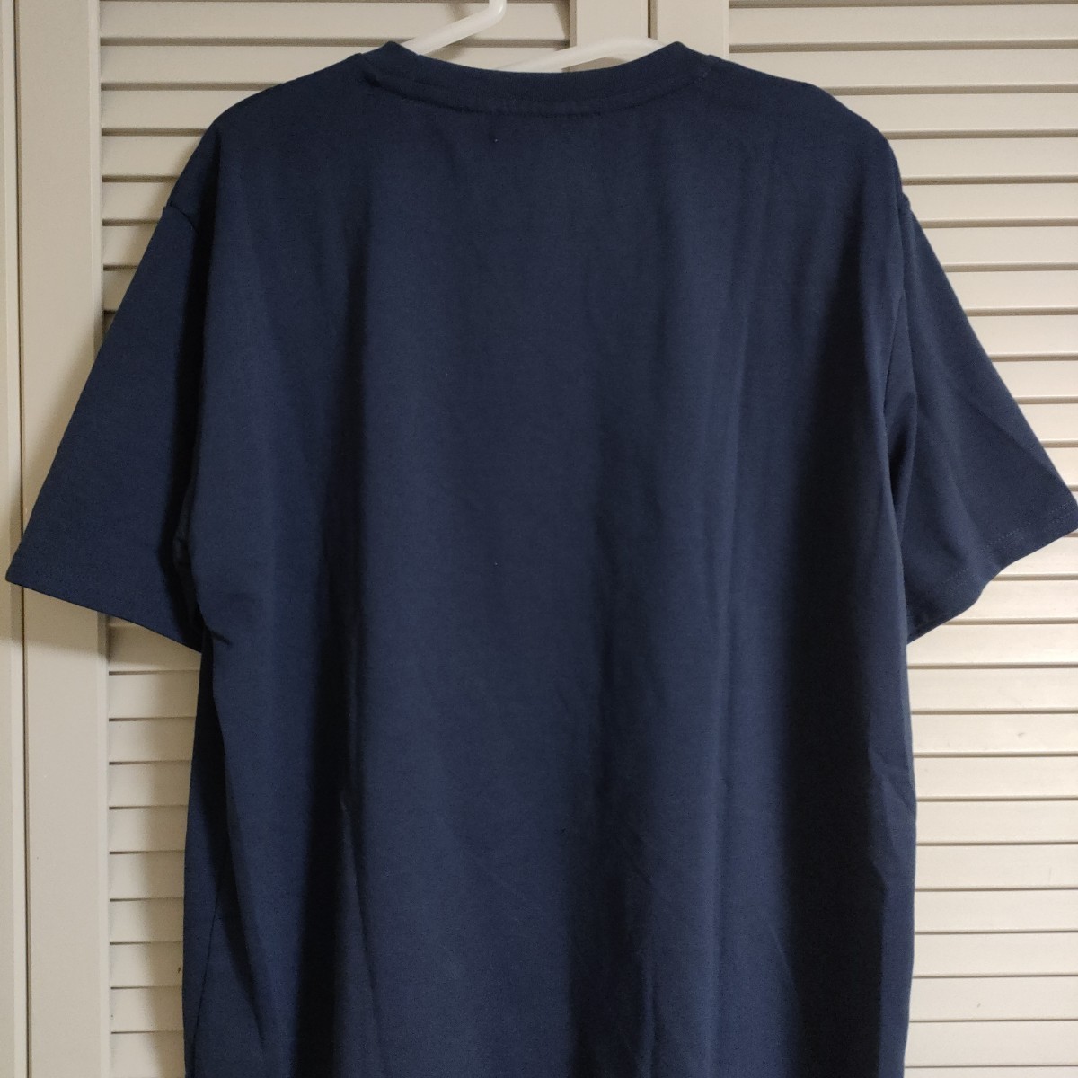 イヌ わんちゃん 刺繍 面白い オモシロT 半袖 Tシャツ 紺色 ネイビー メンズ LLサイズ XLサイズ
