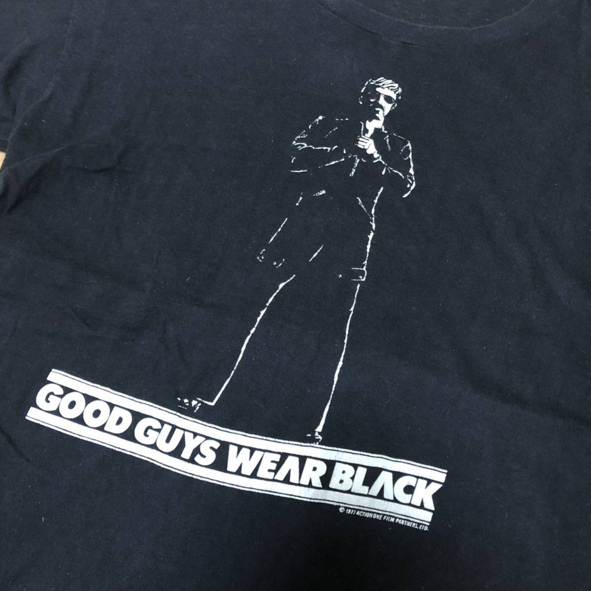 希少 70s 映画 GOOD GUYS WEAR BLACK Tシャツ L