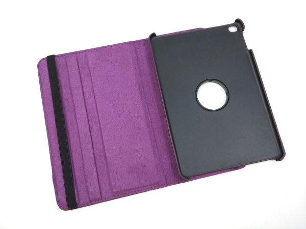 iPad mini 5用 カバー PUレザー+ハードケース 回転 スタンド パープルの画像7