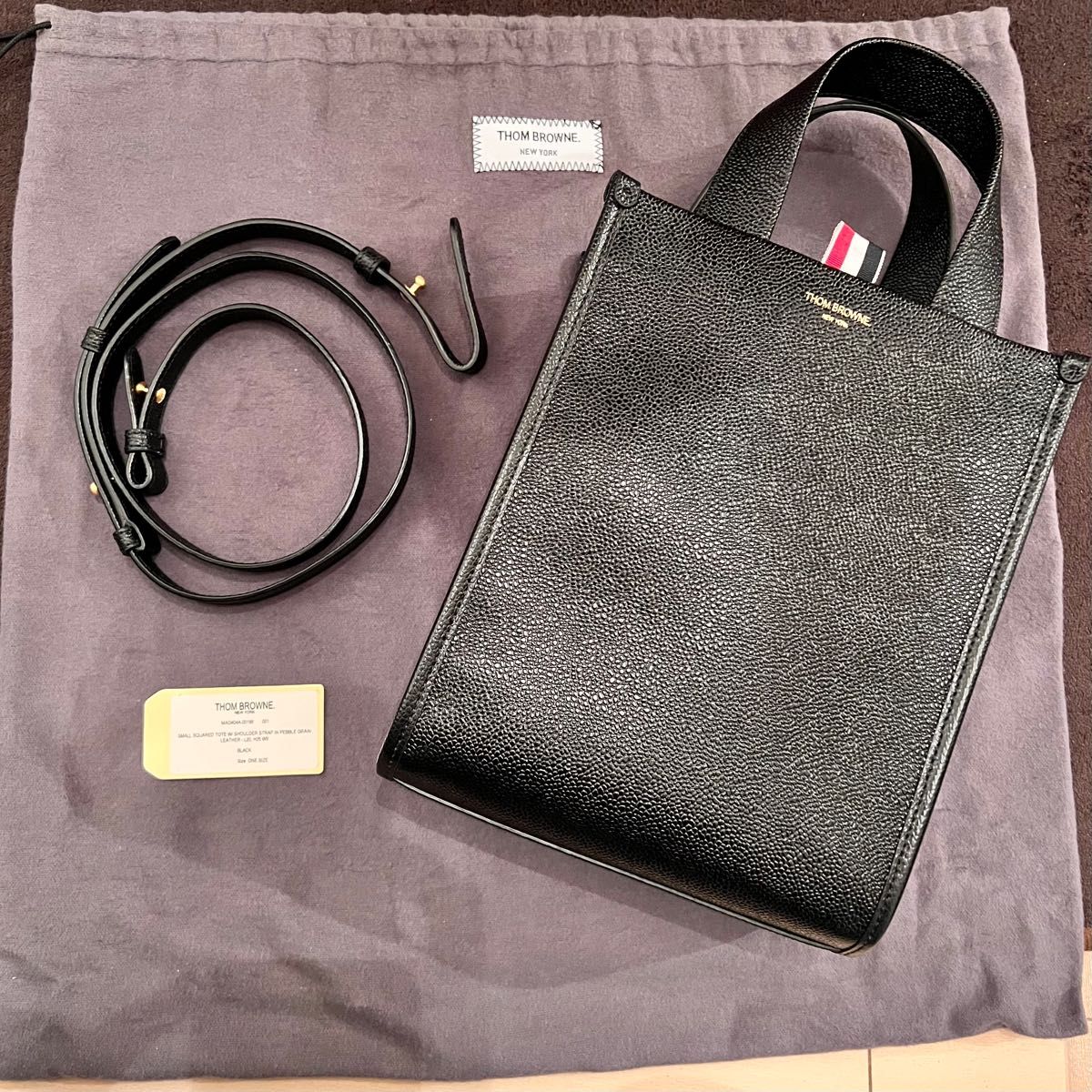 トムブラウン Thom Browne ペブルグレインレザー トートバッグ