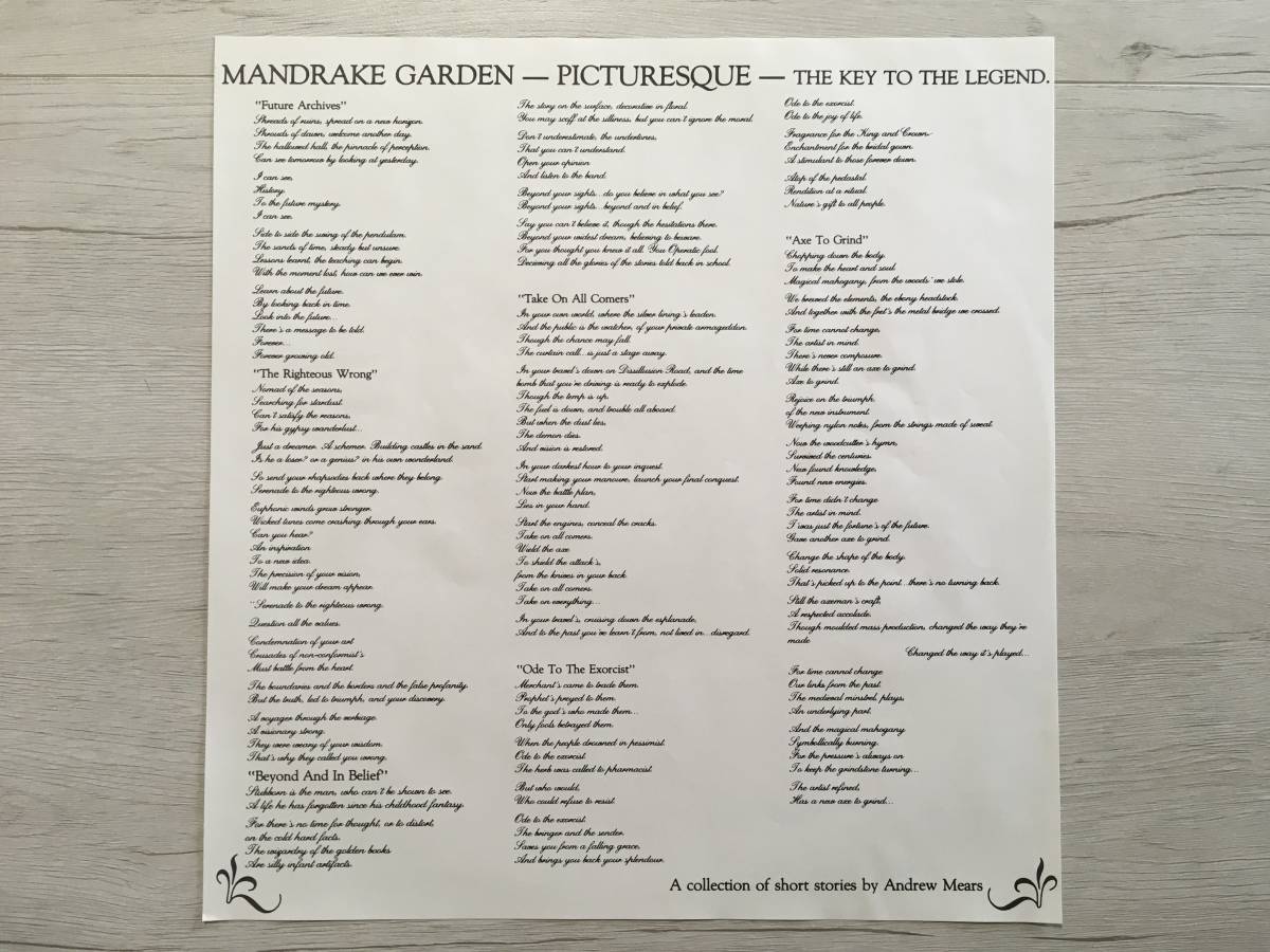 MANDRAKE GARDEN PICTURESQUE オーストラリア盤 Yahoo!フリマ(旧)-