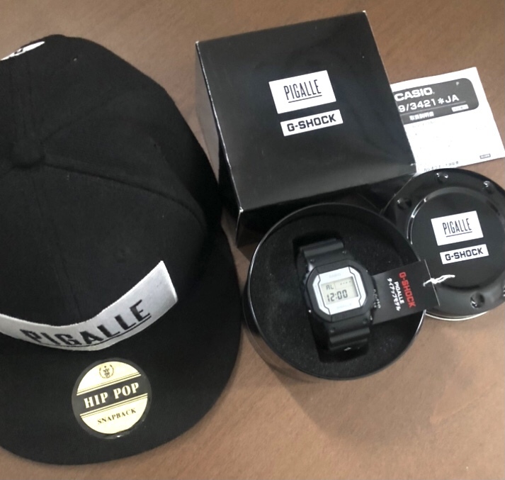 PIGALLE G-SHOCK コラボ おまけ CAP 有り 限定 DW5600 Stephane Ashpool コラボ 多数 人気 フランス PARIS 発 ブランド 好きに も 生産終了