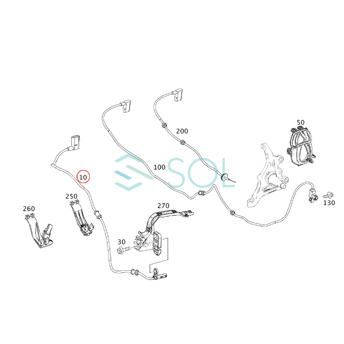 ベンツ R172 リア スピードセンサー ABSセンサー 左側 SLK200 SLK350 SLK55 SLC180 SLC200 SLC43 1725400617 出荷締切18時_画像3