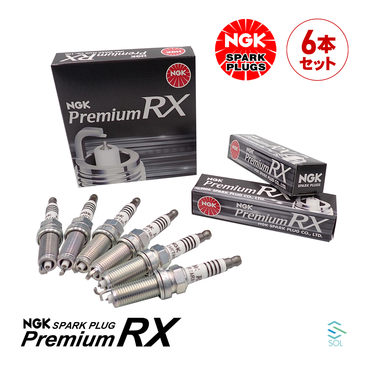 送料185円 NGKスパークプラグ プレミアムRX イリジウム 6本セット 1台分 出荷締切18時 フェアレディZ スカイライン フーガ 等 LKAR7ARX-11P_画像1