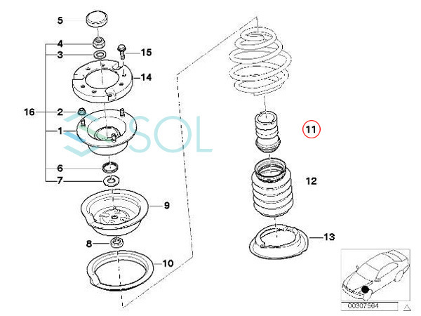 BMW E36 E39 E38 フロント ショック バンプラバー 補助ダンパー 左右セット 318i 320i 323i 328i 525i 528i 530i 735i 740i 31331140140_画像4