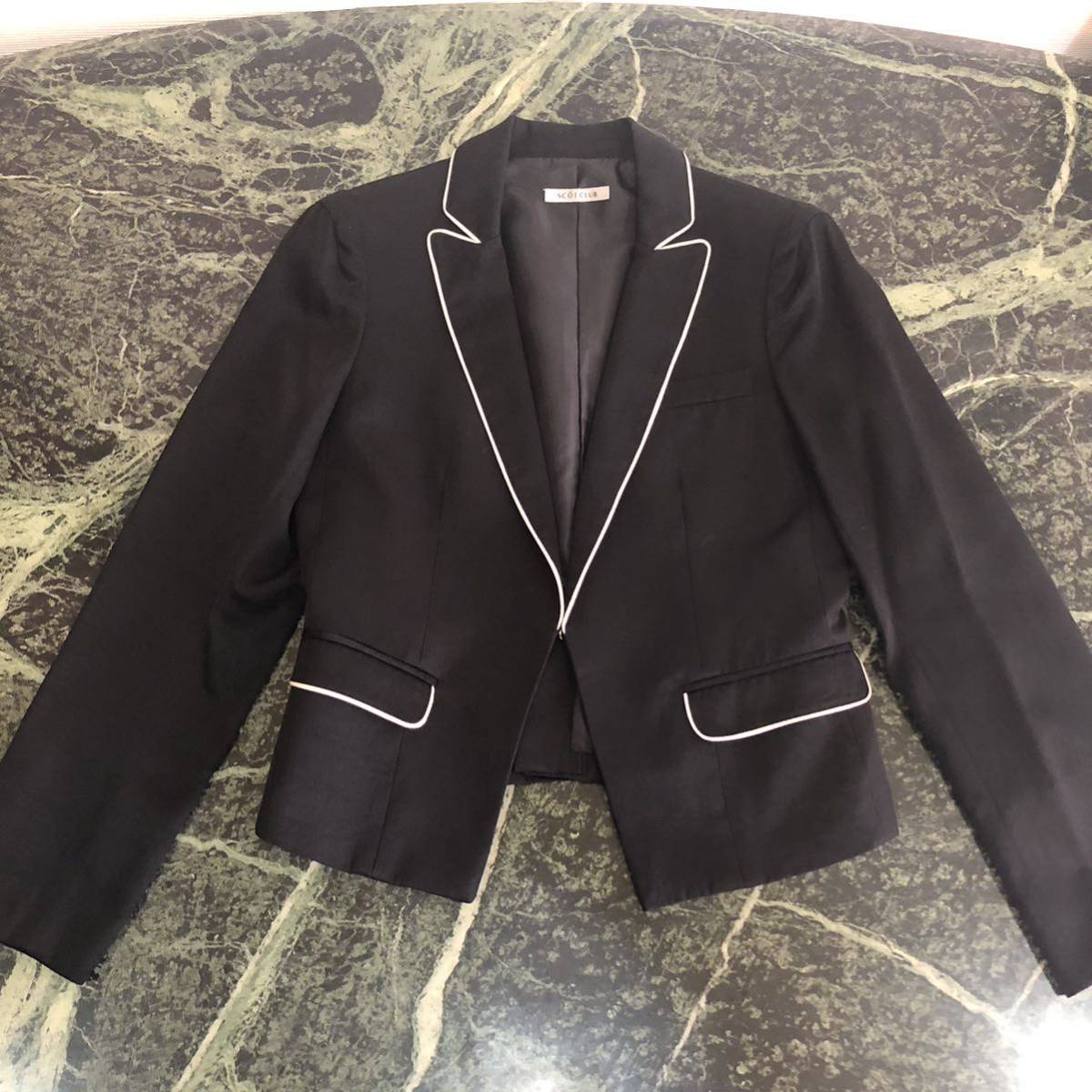 【美品】SCOT CLUB★スコットクラブ スカートスーツ セットアップ 9号 Mサイズ 黒 フォーマルスーツ 入学式 卒業式 セレモニースーツ_画像2