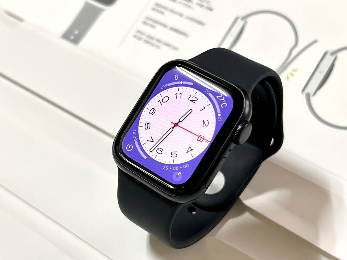 ★ 美品 バッテリー100% ★ Apple Watch SE 第2世代 40mm アップルウォッチ ミッドナイト アルミニウム GPS 純正品  スポーツバンド
