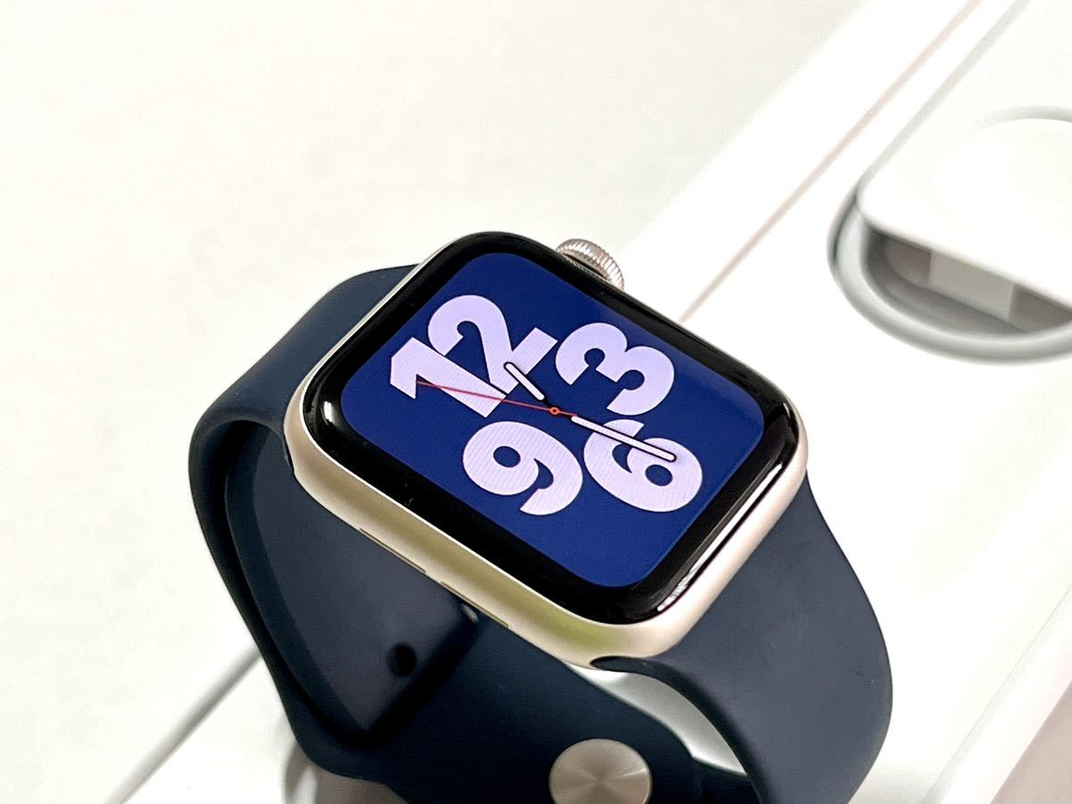 ★ 美品 バッテリー97% ★ Apple Watch SE 第2世代 40mm アップルウォッチ スターライト アルミニウム GPS 純正品 スポーツバンド