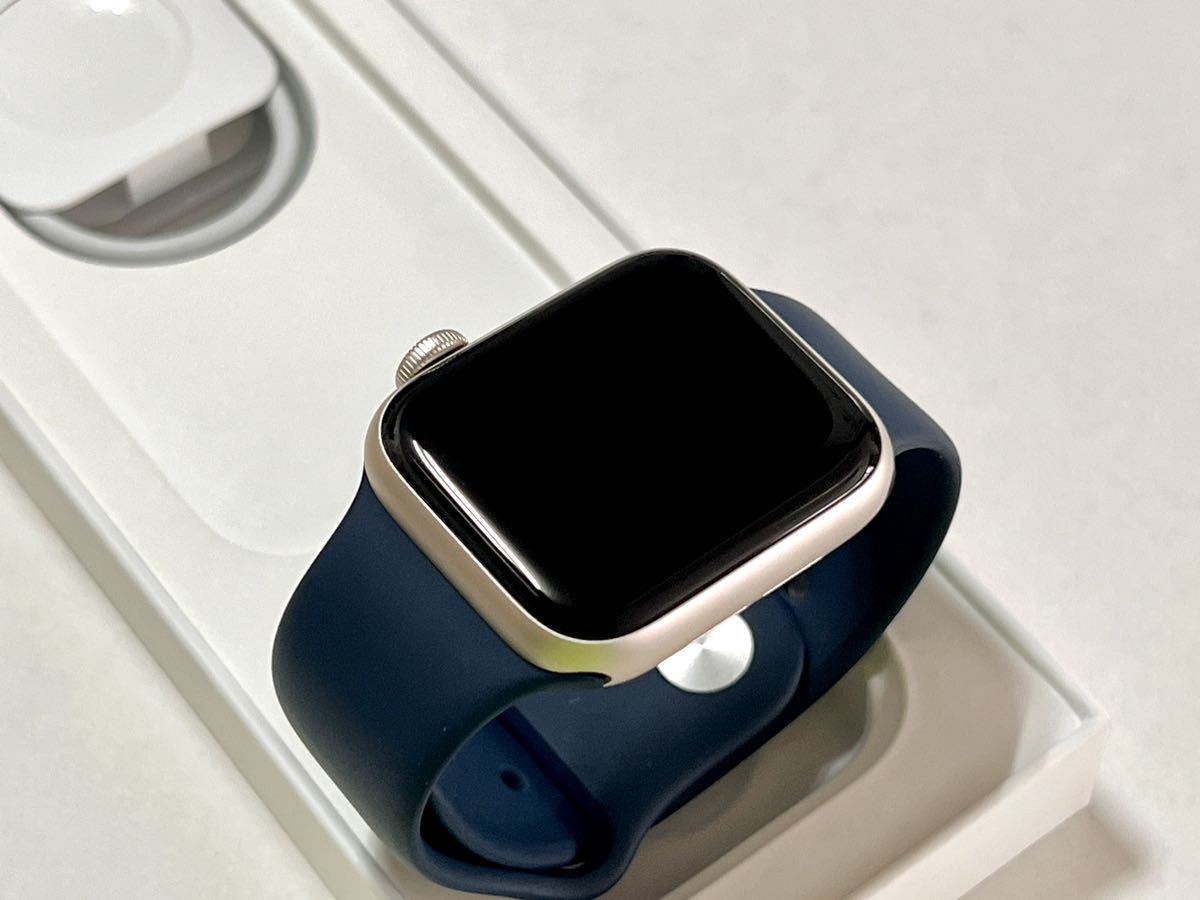 ★ 美品 バッテリー97% ★ Apple Watch SE 第2世代 40mm アップルウォッチ スターライト アルミニウム GPS 純正品  スポーツバンド