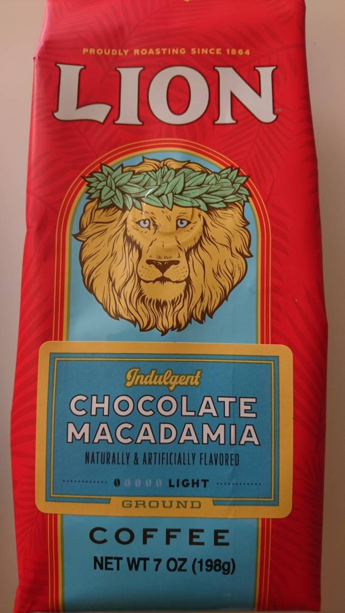 限定特価】ライオンコーヒー☆粉 チョコレートマカダミア 7oz(198g) ライオンコーヒー バニラマカダミア 198g(粉)