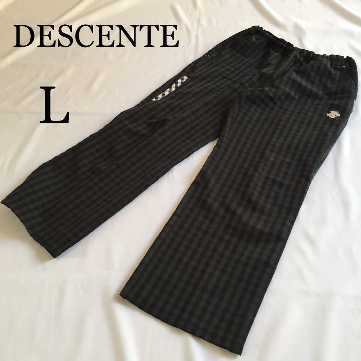 DESCENTE デサント ゴルフパンツ タータンチェック Lサイズ ウエストゴム入り レディース スポーツウェア ストレッチ 動きやすい_画像1