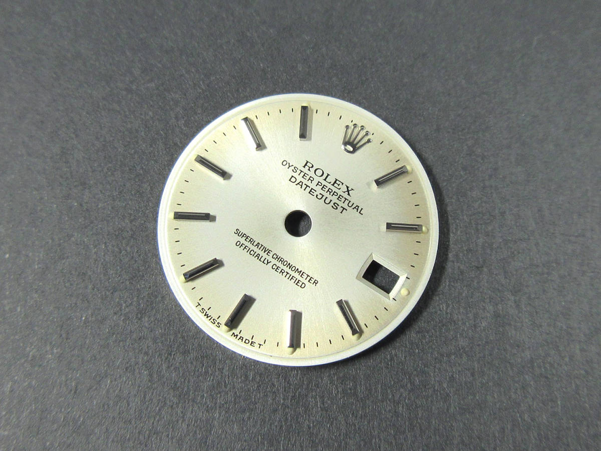 送料無料 ロレックス 純正 オリジナル デイトジャスト 69174用 レディース シルバー 文字盤 19.8mm 針付 オールトリチウム夜光 2-471 パーツ