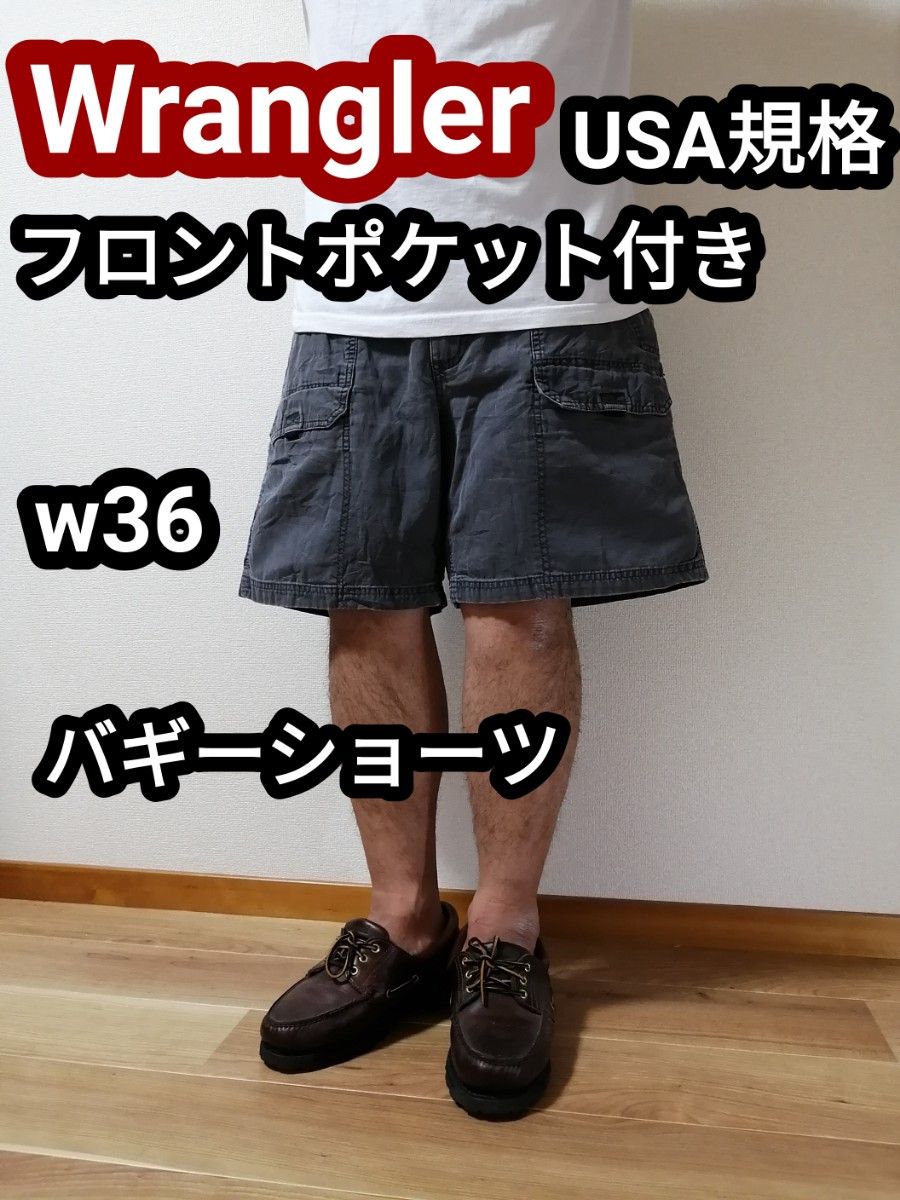 Wrangler ラングラー カーゴショーツ ハーフパンツ 短パン 黒 灰w36 ショートパンツ バギーショーツ XL