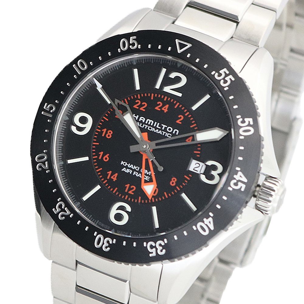 ハミルトン HAMILTON 腕時計 H76755131 メンズ カーキ パイロット GMT KHAKI PILOT GMT 自動巻き ブラック シルバー