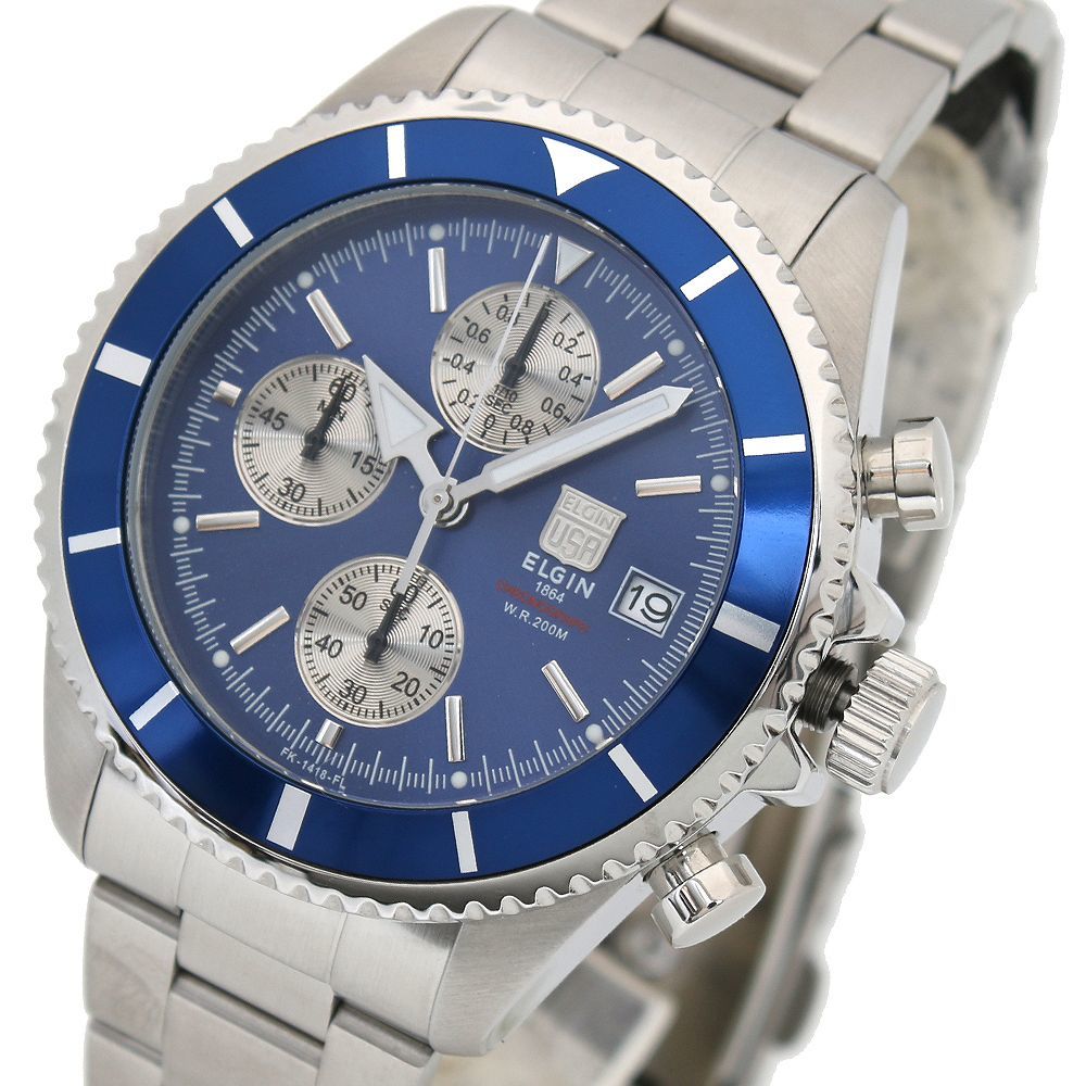 最安 エルジン ELGIN ブルー ブルー FK1418S-BL 腕時計 メンズ