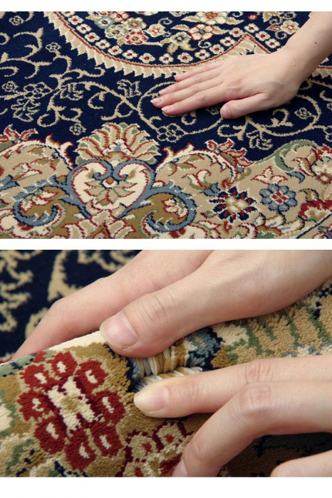 トルコ製 ウィルトン織カーペット 『ベルミラ』 ネイビー 約240×330cm 2330649_画像3