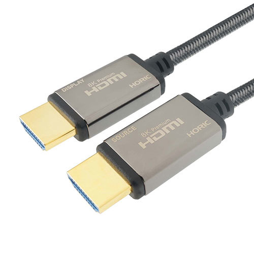 HORIC 光ファイバー HDMIケーブル 8KPremium 10m メッシュタイプ グレー HH100-617GY