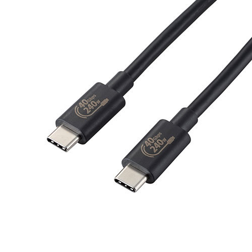 エレコム USB4ケーブル/C-Cタイプ/認証品/USB Power Delivery対応/240W/1.0m/ブラック USB4-CCPE10NBK