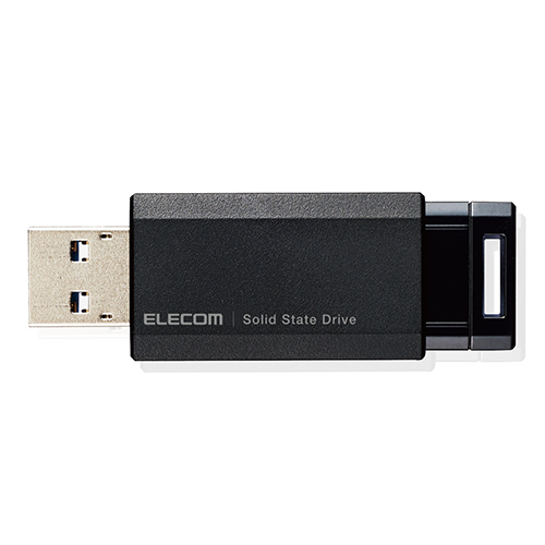 エレコム SSD 外付け ポータブル 500GB 小型 ノック式 USB3.2(Gen1)対応 ブラック PS4/PS4Pro/PS5 ESD-EPK0500GBK