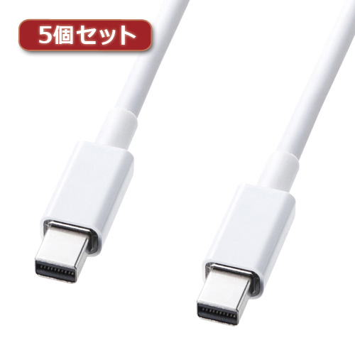 魅力的な価格 5個セット KC-DPMM2WX5 ミニDisplayPortケーブル2m