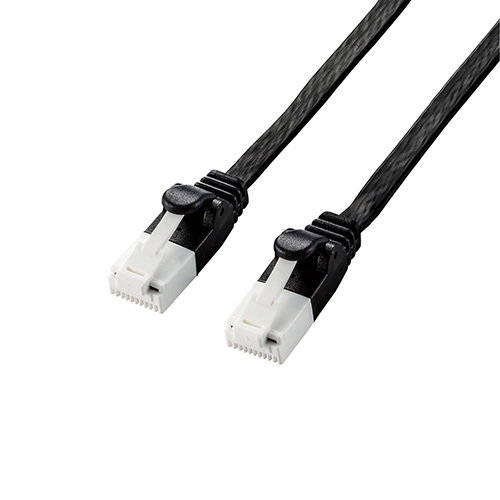 【5個セット】エレコム LANケーブル/CAT6A準拠/爪折れ防止/フラット/7.0m/ブラック LD-GFAT/BK70X5