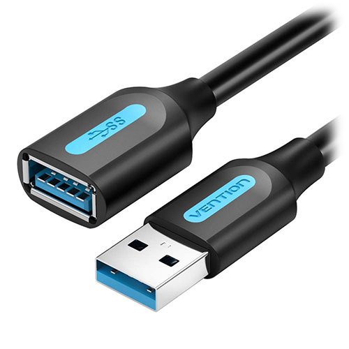 【10個セット】 VENTION USB 3.0 A Male to A Female 延長ケーブル 1m Black PVC Type CB-7439X10_画像2