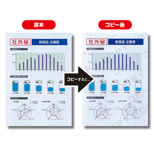 サンワサプライ マルチタイプコピー偽造防止用紙(A4) 500枚 JP-MTCBA4N-500_画像2