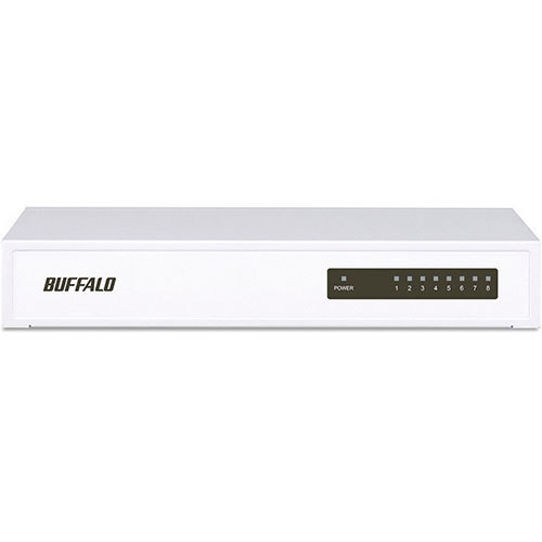 BUFFALO バッファロー LSW4-TX-8NS/WH 10/100Mbps対応・8ポート スイッチングハブ 電源内蔵モデル ホワイト LSW4-TX-8NS-WH_画像1