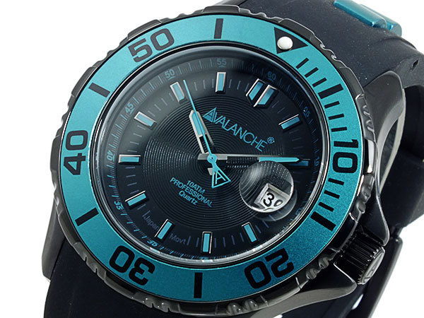 アバランチ AVALANCHE 腕時計 AV-1023S-GR ブラック×グリーン グリーン