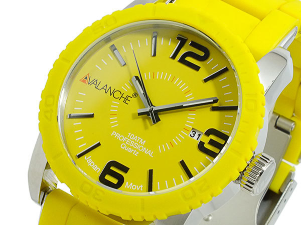 アバランチ AVALANCHE 腕時計 AV-1024-YWSIL イエロー×シルバー シルバー_画像2