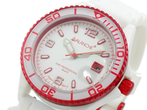 低価格の アバランチ AVALANCHE レッド レッド AV-1016CER-RD 腕時計