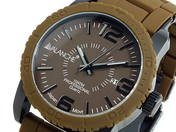 アバランチ AVALANCHE 腕時計 AV-1024-BRBK ブラウン×ブラック ブラック