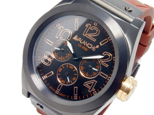 アバランチ AVALANCHE クオーツ メンズ 腕時計 AV1027-BRBK ブラック