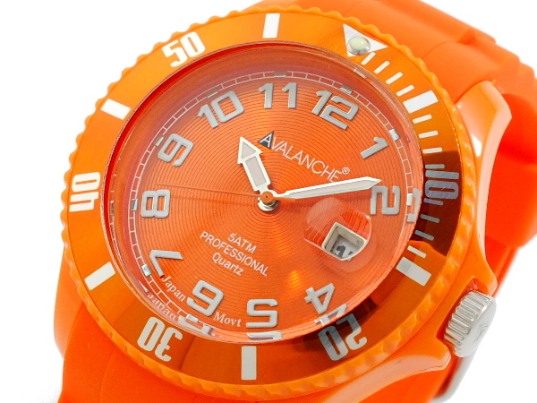 アバランチ AVALANCHE クオーツ 腕時計 AV-100S-OR-44 オレンジ オレンジ