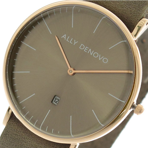 アリーデノヴォ ALLY DENOVO 腕時計 レディース 40mm AM5015-3 HERITAGE クォーツ グレーカーキ グレー