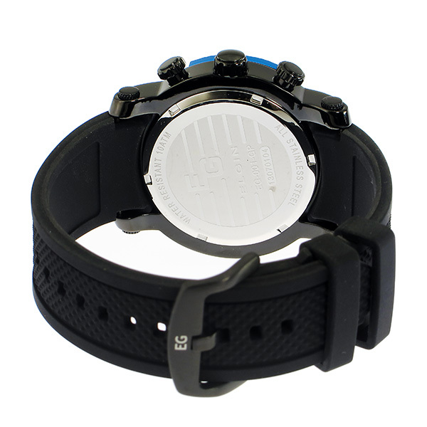 エルジン ELGIN クオーツ クロノ メンズ 腕時計 EG-001-BL ブルー ブラック_画像4