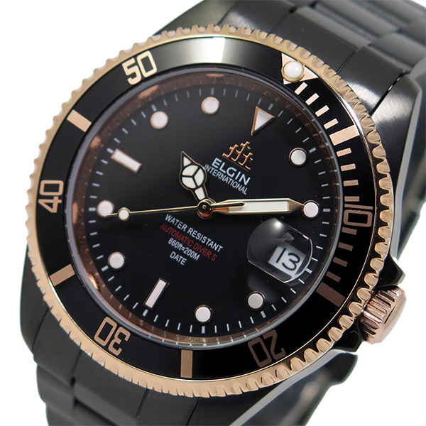エルジン ELGIN 自動巻き メンズ 腕時計 FK1405B-B ブラック ブラック