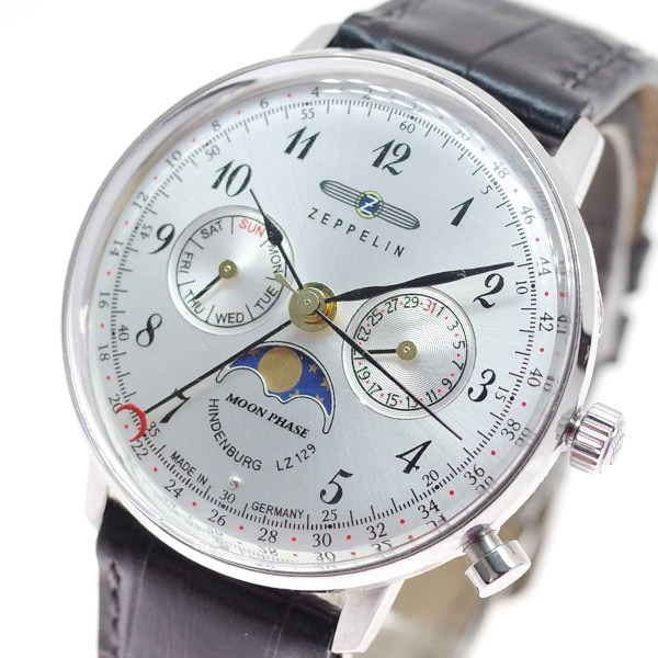 ツェッペリン ZEPPELIN 腕時計 レディース 7037-1 クォーツ シルバー ブラック シルバー